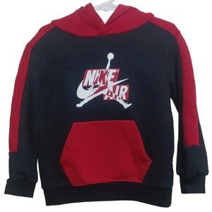 Nike Air Jordan Hoodie Toddler Boys 3T  Jump Man Logo Black / Red / White.